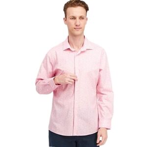 Bar lII Men's Slim Flit Floral Stretch Dress Shirt- Pink, Size XL